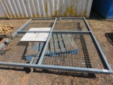 PAIR OF MESH COVERED SITE YARD GATES 2.47M WIDE X 2.37M HEIGHT EACH APPROX.