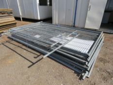 14 X HERAS TYPE SITE MESH PANELS WITH A PAIR OF GATES.