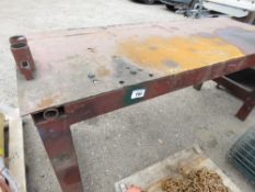 HEAVY DUTY METAL WORK BENCH 2M X 0.76M APPROX.THIS LOT IS SOLD UNDER THE AUCTIONEERS MARGIN SCHEME,