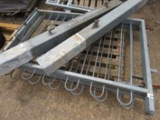 PAIR OF HOOP TOPPED GALVANISED GATES 1.2M HIGH, 1.7M WITH EACH APPROX WITH 2 X POSTS.