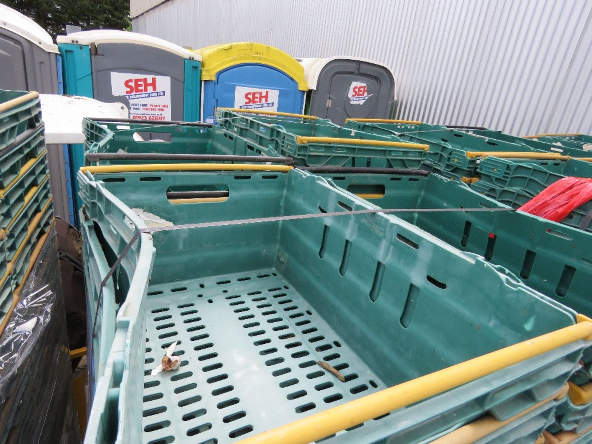 PALLET CONTAINING APPROXIMATELY 100 NO PLASTIC STACKABLE STORAGE TRAYS. THIS LOT IS SOLD UNDER THE A - Image 2 of 2