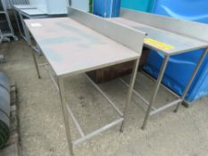 2 X STAINLESS STEEL TABLES PLUS A METAL TRUNK. THIS LOT IS SOLD UNDER THE AUCTIONEERS MARGIN SCHEME