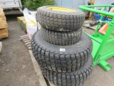 SET OF GRASSLAND WHEELS AND TYRES, BELIVED FROM JOHN DEERE TRACTOR. 2@41X14.00-20 PLUS 2@ 27X8.50-15
