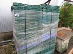 PALLET CONTAINING APPROXIMATELY 100 NO PLASTIC STACKABLE STORAGE TRAYS. THIS LOT IS SOLD UNDER THE A