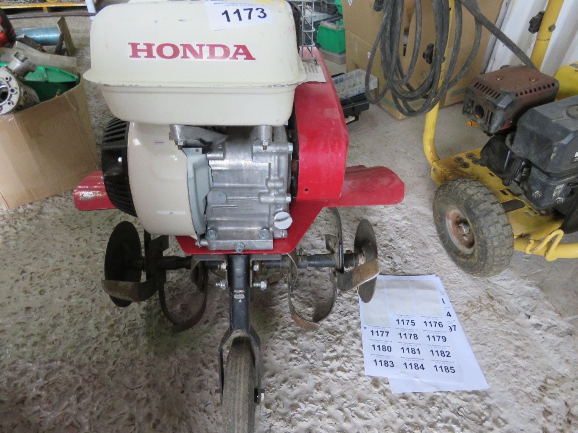 HONDA FG320 PETROL ROTORVATOR, RUNS BUT BLADES NOT TURNING?? THIS LOT IS SOLD UNDER THE AUCTIONEERS