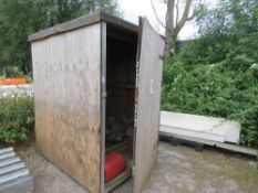 OIL STORE UNIT 6FT X 4FT APPROX.. BUNDED FLOOR CONTAINER, STEEL FRAME WITH PLY EXTERIOR. CAN BE USED