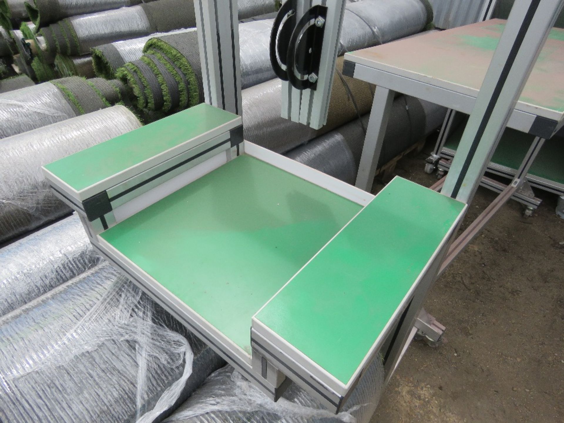 3 X GREEN TOPPED TABLES/CABINET EX LABORATORY. THIS LOT IS SOLD UNDER THE AUCTIONEERS MARGIN SCHEM - Image 2 of 4