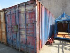 STEEL STORAGE CONTAINER, 20FT LENGTH. SOLD WITH CONTENTS AS SHOWN. LOT LOCATION: SS13 1EF, BASILDON,