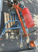 AIR SCABBLERS, AIR BREAKER STAND, FIRE EXTINGUISHER COVER ETC. LOT LOCATION: SS13 1EF, BASILDON, ES