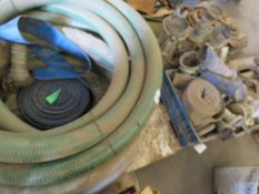 SUCTION HOSE PLUS ASSORTED PIPE ENDS.. LOT LOCATION: SS13 1EF, BASILDON, ESSEX.