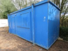 JACKLEGGED 20FT SECURE SITE OFFICE WITH KEY. WINDOWS AND SHUTTERS. S002. LOT LOCATION: THE STONDON
