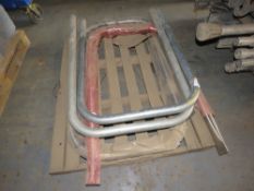 5 X STAINLESS STEEL AND GALVANISED STEEL BARRIER HOOPS. LOT LOCATION: SS13 1EF, BASILDON, ESSEX.