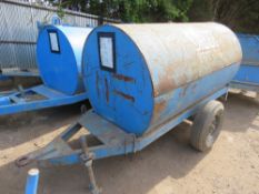 TRAILER ENGINEERING 250 GALLON / 1100 LITRE SINGLE AXLED BUNDED DIESEL BOWSER WITH HAND PUMP, HOSE A