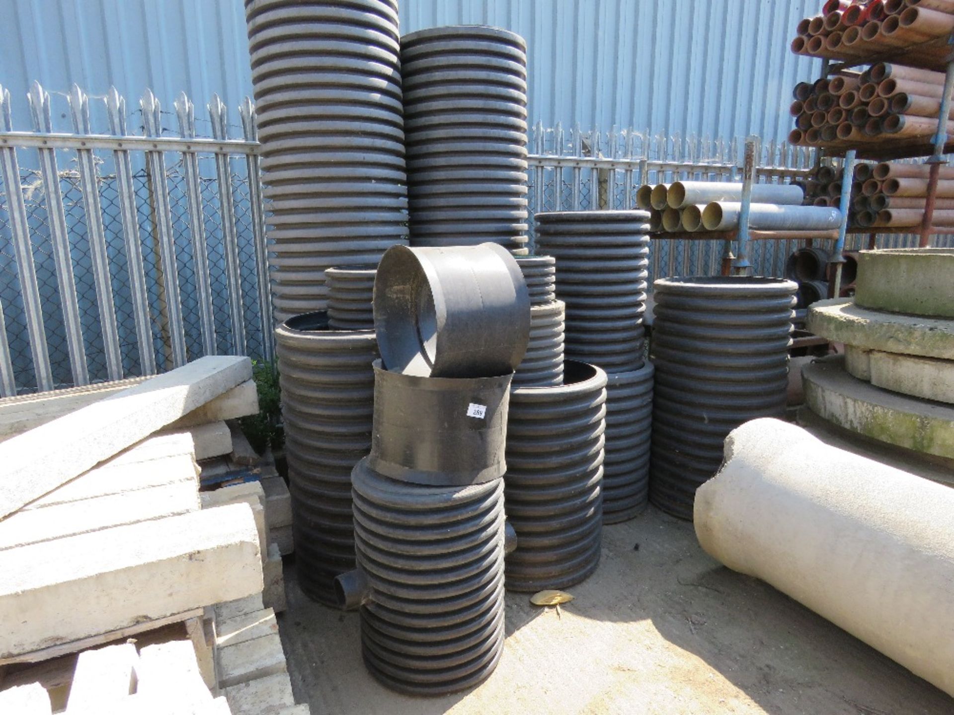 LARGE BORE PLASTIC CULVERT PIPES. LOT LOCATION: SS13 1EF, BASILDON, ESSEX.