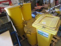 QUANTITY OF SPILL KITS...ROUND BINS PLUS 2 X WHEELIE BINS. LOT LOCATION: SS13 1EF, BASILDON, ESSEX.