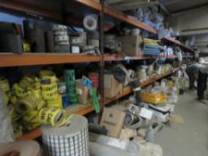 VERY LARGE QUANTITY OF ASSORTED DRAINAGE FITTINGS, BUILDING SUNDRIES ETC, BEING LOCATED ON THE TOP M