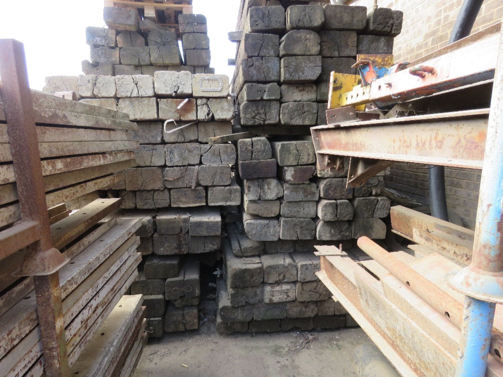 STACK CONTAINING SLEEPERS AND HEAVY TIMBERS ETC, APPROXIMATELY 130 NO LENGTHS IN TOTAL. LOT LOCATIO - Image 5 of 5