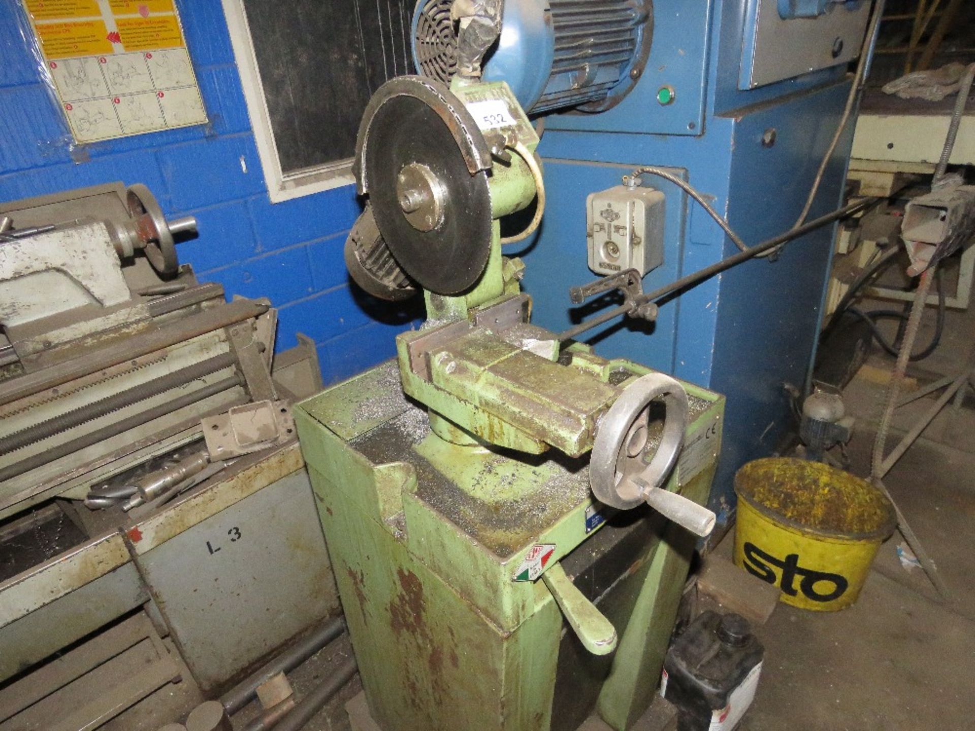 PEDAZZOLI TRONCATRICE METAL CUTTING SAW, 3 PHASE POWERED. LOT LOCATION: SS13 1EF, BASILDON, ESSEX