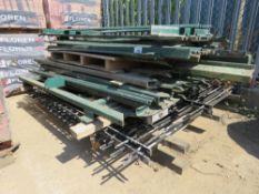 STACK OF METAL PALLISADE AND SPIKED TOP GATES/PANELS. LOT LOCATION: SS13 1EF, BASILDON, ESSEX.