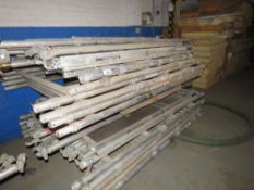 2 X DOUBLE WIDTH ALUMINIUM SCAFFOLD TOWERS, 5METRE HEIGHT EACH APPROX. LOT LOCATION: SS13 1EF, BAS