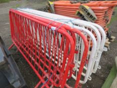 9 X METAL PEDESTRIAN BARRIERS.