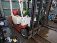 NISSAN B115C GAS FORKLIFT TRUCK, 1.5TONNE CAPACITY.