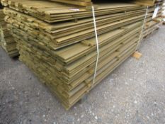 LARGE PACK OF TREATED SHIPLAP CLADDING FENCE TIMBER BOARDS 1.83METRE LENGTH X 95MM WIDTH APPROX.