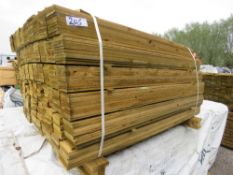 LARGE PACK OF TREATED FEATHER EDGE CLADDING TIMBER BOARDS 1.5M LENGTH X 100MM WIDTH APPROX.