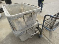 2 X MUCK SKIPS PLUS A TROLLEY. LOT LOCATION: EMERALD HOUSE, SWINBORNE ROAD, SS13 1EF, BASILDON, ES