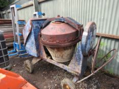 LARGE BOWLED DIESEL SITE CEMENT MIXER, HANDLE START.