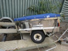 STAINLESS LOOK SINGLE AXLED CAMPING TRAILER 1.22M X 0.93M BED APPROX.