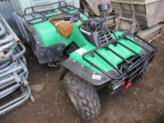 KAWASAKI KLF300 2WD QUAD BIKE. WHEN TESTED WAS SEEN TO DRIVE, STEER AND BRAKE. THIS LOT IS SOLD UND