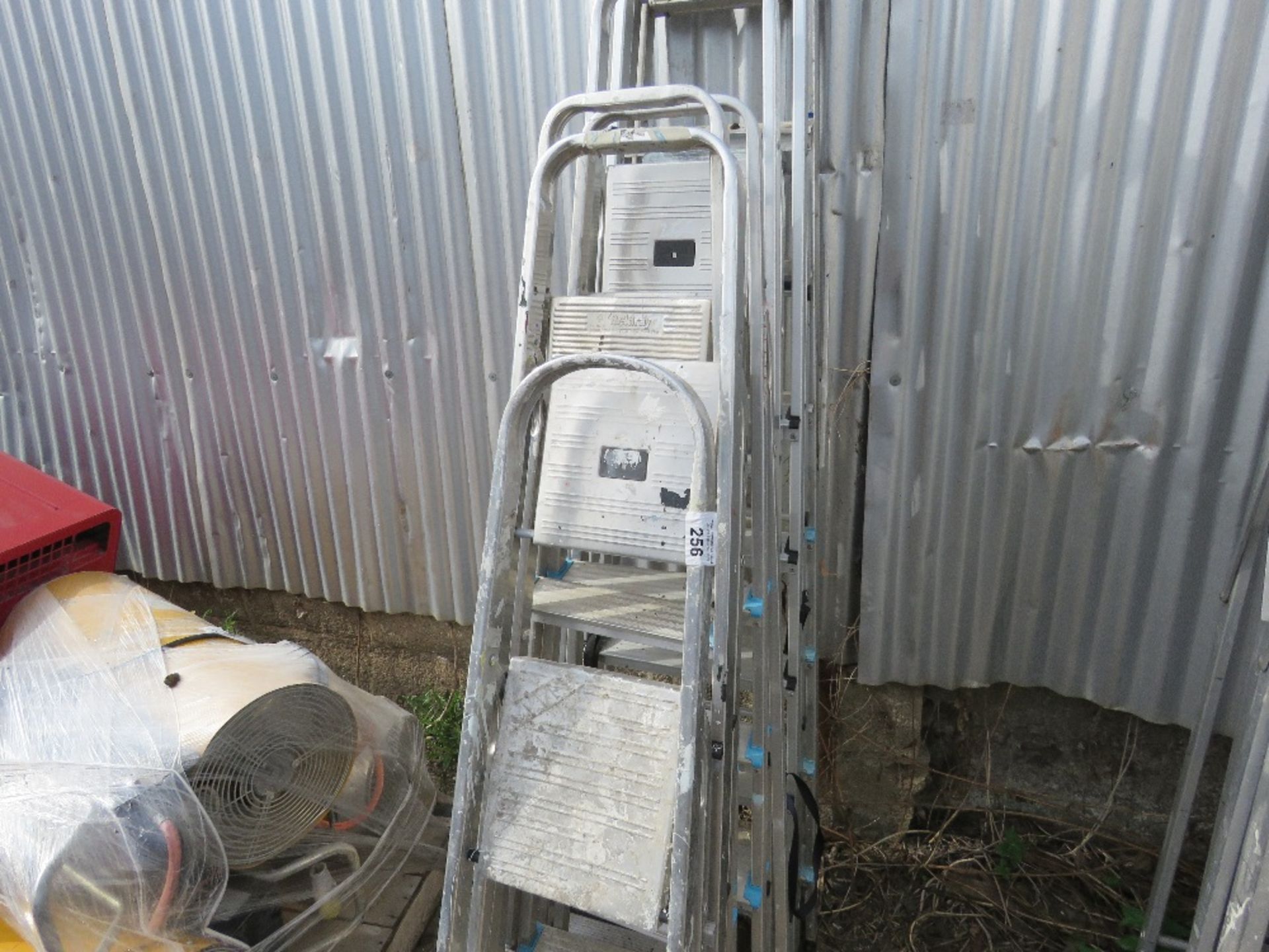 7 X ALUMINIUM STEP LADDERS. THIS LOT IS SOLD UNDER THE AUCTIONEERS MARGIN SCHEME, THEREFORE NO VAT W