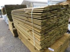 LARGE PACK OF TREATED SHIPLAP CLADDING TIMBER BOARDS 1.73M LENGTH X 95MM WIDTH APPROX.