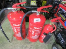 3 X ASSORTED FIRE EXTINGUISHERS. THIS LOT IS SOLD UNDER THE AUCTIONEERS MARGIN SCHEME, THEREFORE