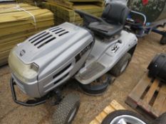 MACALLISTER RIDE ON MOWER. WHEN TESTED WAS SEEN TO RUN, DRIVE AND CUT...BATTERY U/S. THIS LOT IS SOL