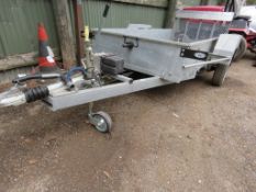 HAZELWOOD SINGLE AXLED TRAILER, YEAR 2018, LITTLE SIGN OF USEAGE. DROPS AXLE TO THE FLOOR FOR EASIER