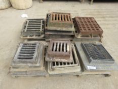 PALLET OF CAST IRON MANHOLE TOPS WITH SURROUND. LOT LOCATION: EMERALD HOUSE, SWINBORNE ROAD, SS13