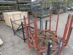 5 X METAL STILLAGE FRAMES PLUS 2 X WOODEN BOXES. THIS LOT IS SOLD UNDER THE AUCTIONEERS MARGIN SC