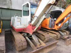 TAKEUCHI TB160C 6 TONNE STEEL TRACKED EXCAVATOR WITH 1 X BUCKET. 11148 REC HOURS. SN:16040312. WHEN