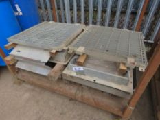 PALLET OF GRILLE TYPE MANHOLE TOPS WITH SURROUND. LOT LOCATION: EMERALD HOUSE, SWINBORNE ROAD, SS1