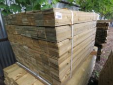 1 X PACK OF TREATED FEATHER EDGE TIMBER CLADDING BOARDS: 0.9M LENGTH X 100MM WIDTH APPROX.