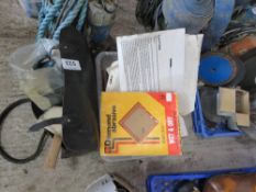 SATCHEL OF TOOLS PLUS SANDING PAPERS AND DISCS. THIS LOT IS SOLD UNDER THE AUCTIONEERS MARGIN SCHEME