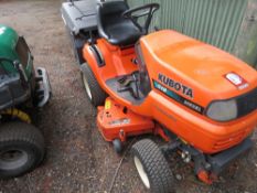 KUBOTA G18 DIESEL RIDE ON PROFESSIONAL MOWER WITH PRO 48 DECK AND REAR COLLECTOR, HYDRAULIC TIPPING.