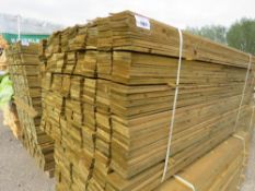LARGE PACK OF TREATED FEATHER EDGE CLADDING FENCE TIMBER BOARDS 1.64 METRE LENGTH X 100MM WIDTH APPR