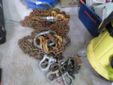 2 X SETS OF CHAINS PLUS SHACKLES. THIS LOT IS SOLD UNDER THE AUCTIONEERS MARGIN SCHEME, THEREFORE NO