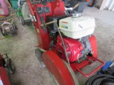 FAIRPORT HEAVY DUTY FLOOR SAW WITH BLADE. STARTS AND RUNS.