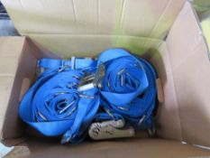 BOX OF RATCHET STRAPS PLUS A QUANTITY OF SPILL KITS.