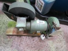 BENCH GRINDER, 240VOLT POWERED. THIS LOT IS SOLD UNDER THE AUCTIONEERS MARGIN SCHEME, THEREFORE N