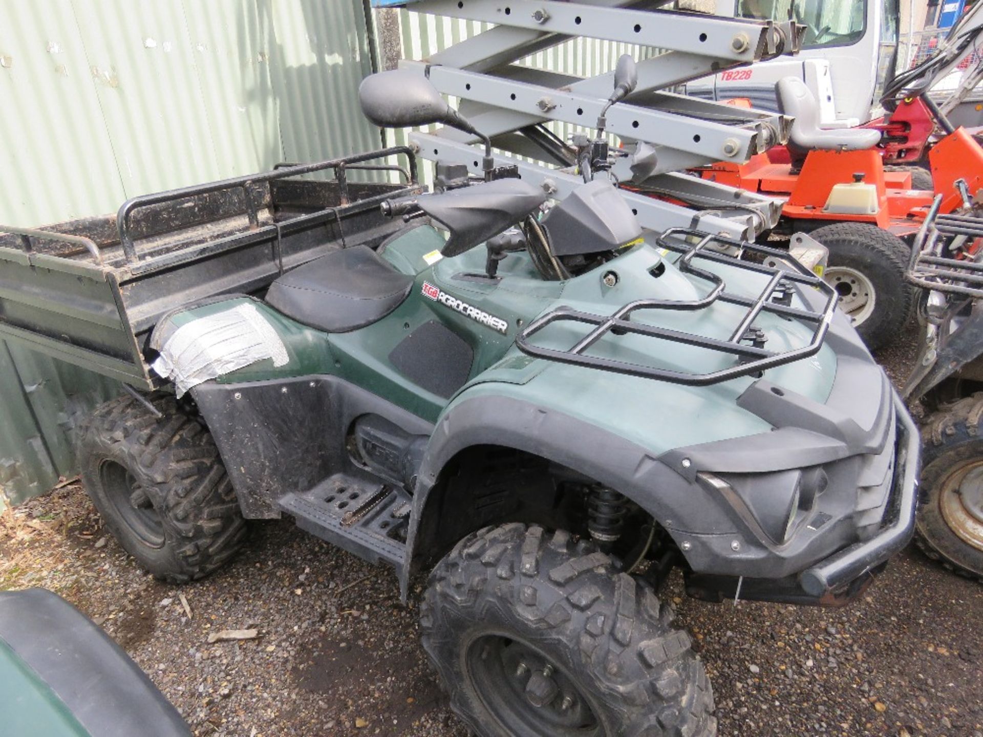 TGB AGROCARRIER FARM QUAD BIKE WITH CARRYING TRAY, 2003REC MILES, YEAR 2014. WHEN TESTED WAS SEEN